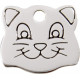 Silver Chromium colour Identity Medal Cat Head cat and dog, tag
