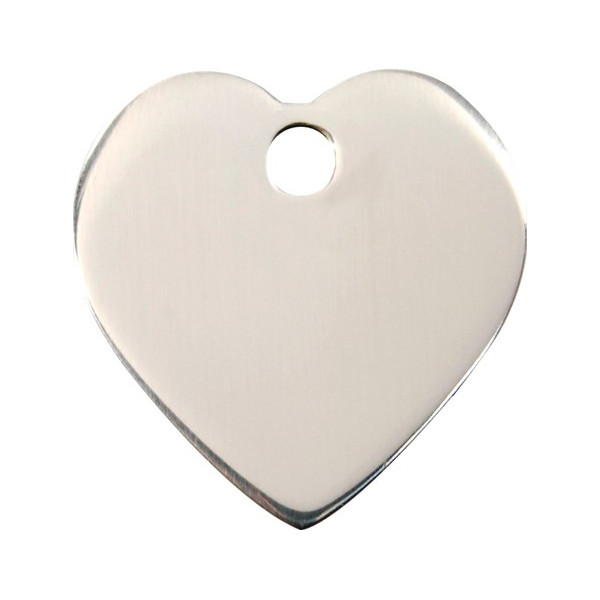 Silver Chromium colour Identity Medal Heart cat and dog, tag