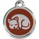 Navy Blue colour Identity Medal Sleepy cat, tag iron engraved