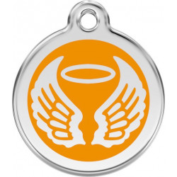 Orange colour Identity Medal Angel cat and dog, tag