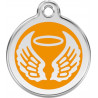 Orange colour Identity Medal Angel cat and dog, tag