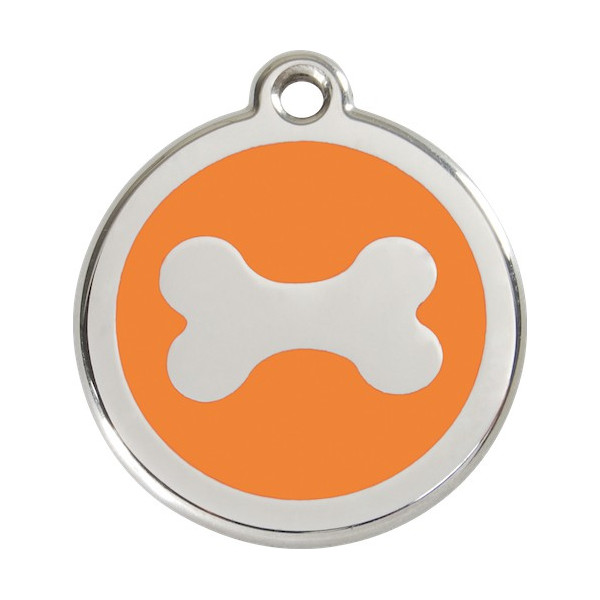 Orange colour Identity Medal Bone cat and dog, tag