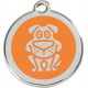Orange colour Identity Medal Funny Doggy cat and dog, tag