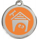 Orange colour Identity Medal Doghouse cat and dog, tag kennel
