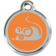 Orange colour Identity Medal Mouse cat and dog, tag