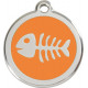 Orange colour Identity Medal Fishbone cat and dog, tag