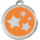 Orange colour Identity Medal Stars cat and dog, tag
