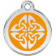 Orange colour Identity Medal Celtic Tattoo cat and dog, tag