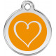 Orange colour Identity Medal Heart cat and dog, tag