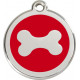 Red colour Identity Medal Bone cat and dog, engraved tag with split