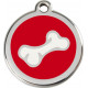 Red colour Identity Medal 3D Bone cat and dog, engraved tag with split