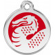 Red colour Identity Medal Dragon cat and dog, engraved tag with split