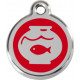 Red colour Identity Medal Fish Aquarium cat and dog, engraved tag with split
