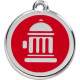 Red colour Identity Medal Fire Hydrant cat and dog, engraved tag with split Fire-man