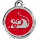 Red colour Identity Medal Mouse cat and dog, engraved tag with split