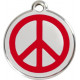 Red colour Identity Medal Peace and Love cat and dog, engraved tag with split