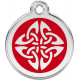 Red colour Identity Medal Celtic Tattoo cat and dog, engraved tag with split