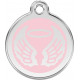 Pink colour Identity Medal Angel cat and dog, engraved security tag