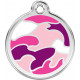 Pink colour Identity Medal Camouflage cat and dog, engraved security tag