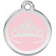 Pink colour Identity Medal Princess Crown cat and dog, engraved security tag