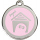 Pink colour Identity Medal Dog House cat and dog, engraved security tag