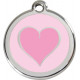 Pink colour Identity Medal Heart cat and dog, engraved security tag