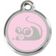 Pink colour Identity Medal Funny Mouse cat, engraved security tag