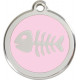 Pink colour Identity Medal Fish Bone cat and dog, engraved security tag