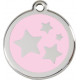 Pink colour Identity Medal Stars cat and dog, engraved security tag