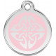 Pink colour Identity Medal Celtic Tattoo cat and dog, engraved security tag