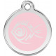 Pink colour Identity Medal Tribal Tattoo cat and dog, engraved security tag