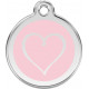 Pink colour Identity Medal Heart cat and dog, engraved security tag