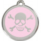 Pink colour Identity Medal Pirate cat and dog, engraved security tag