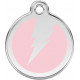 Pink colour Identity Medal Flash Lightening cat and dog, engraved security tag