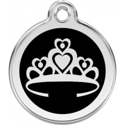 Princess Crown Identity Medal black cat and dog, tag