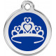 Princess Crown Identity Medal Navy Blue cat and dog, tag