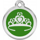 Princess Crown Identity Medal Green cat and dog, tag