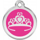 Princess Crown Identity Medal Pink Fuschia cat and dog, tag