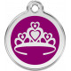Princess Crown Identity Medal purple cat and dog, tag