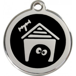 Dog House Identity Medal black. Cat dog tag Kennel