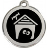 Dog House Identity Medal black. Cat dog tag Kennel