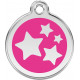 Stars Identity Medal Fuchsia Pink cat and dog, tag, night Sky