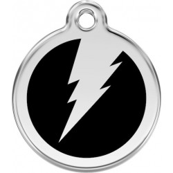 Flash Lightening Identity Medal black cat and dog, tag