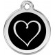 Heart Identity Medal black cat and dog, tag