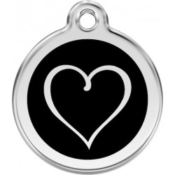 Heart Identity Medal black cat and dog, tag