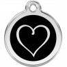 Heart Identity Medal black cat and dog, tag