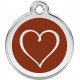 Heart Identity Medal Brown Chocolate cat and dog, tag