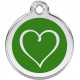 Heart Identity Medal Green cat and dog, tag