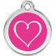 Heart Identity Medal Fuschia Pink cat and dog, tag