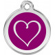 Heart Identity Medal Purple cat and dog, tag